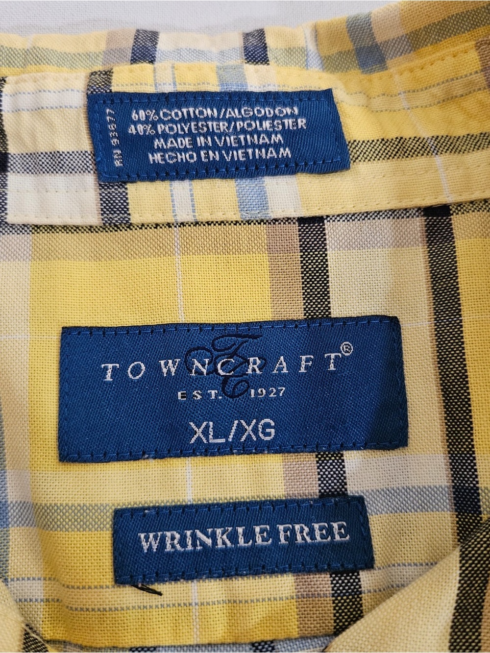 Towncraft Wrinkle Free Mens Plaid Short Sleeve Button Down Shirts XL Lot of 2 - Picture 3 of 15